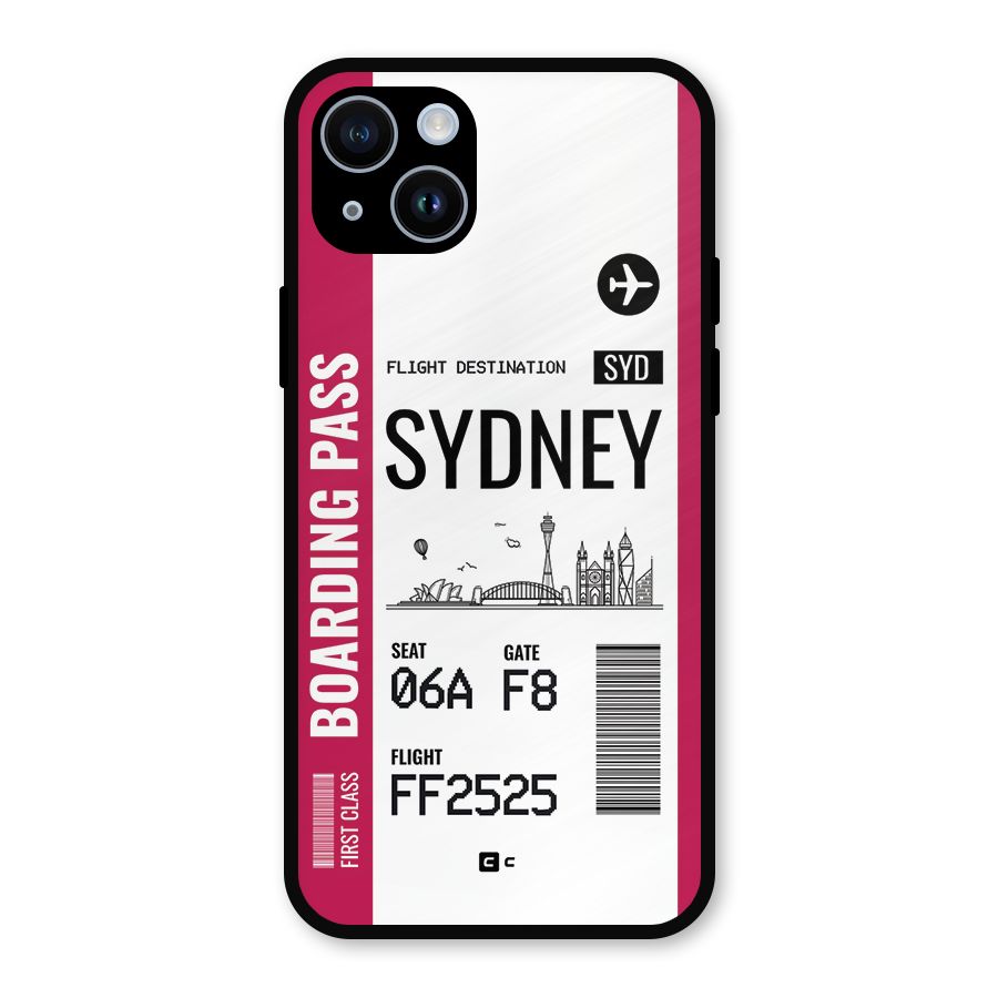 Sydney Boarding Pass Metal Back Case for iPhone 14