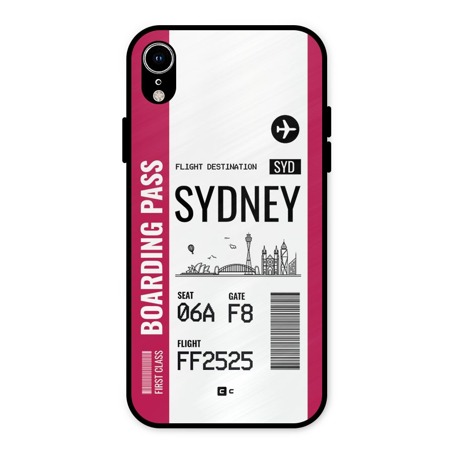 Sydney Boarding Pass Metal Back Case for iPhone XR