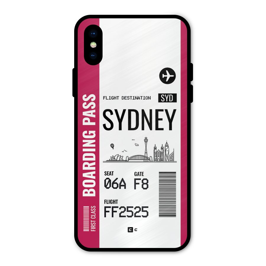 Sydney Boarding Pass Metal Back Case for iPhone XS
