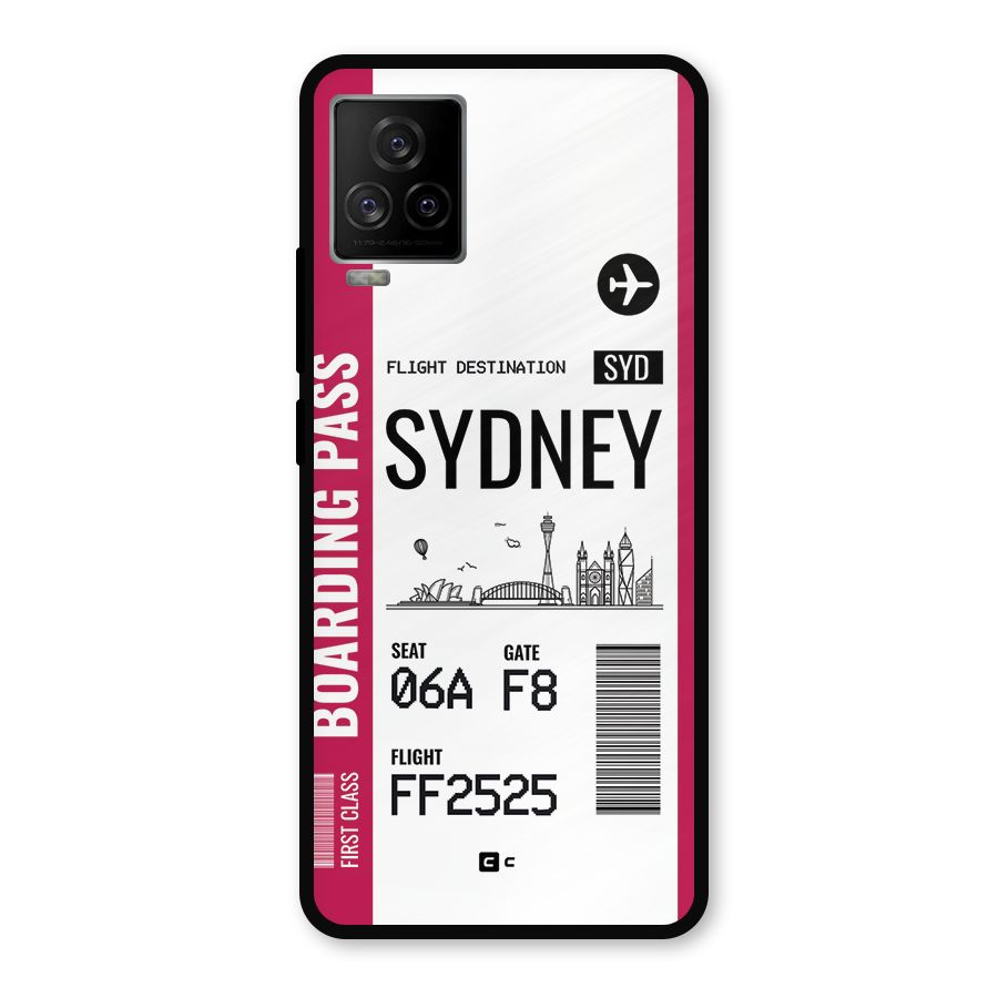 Sydney Boarding Pass Metal Back Case for iQOO 7 Legend 5G