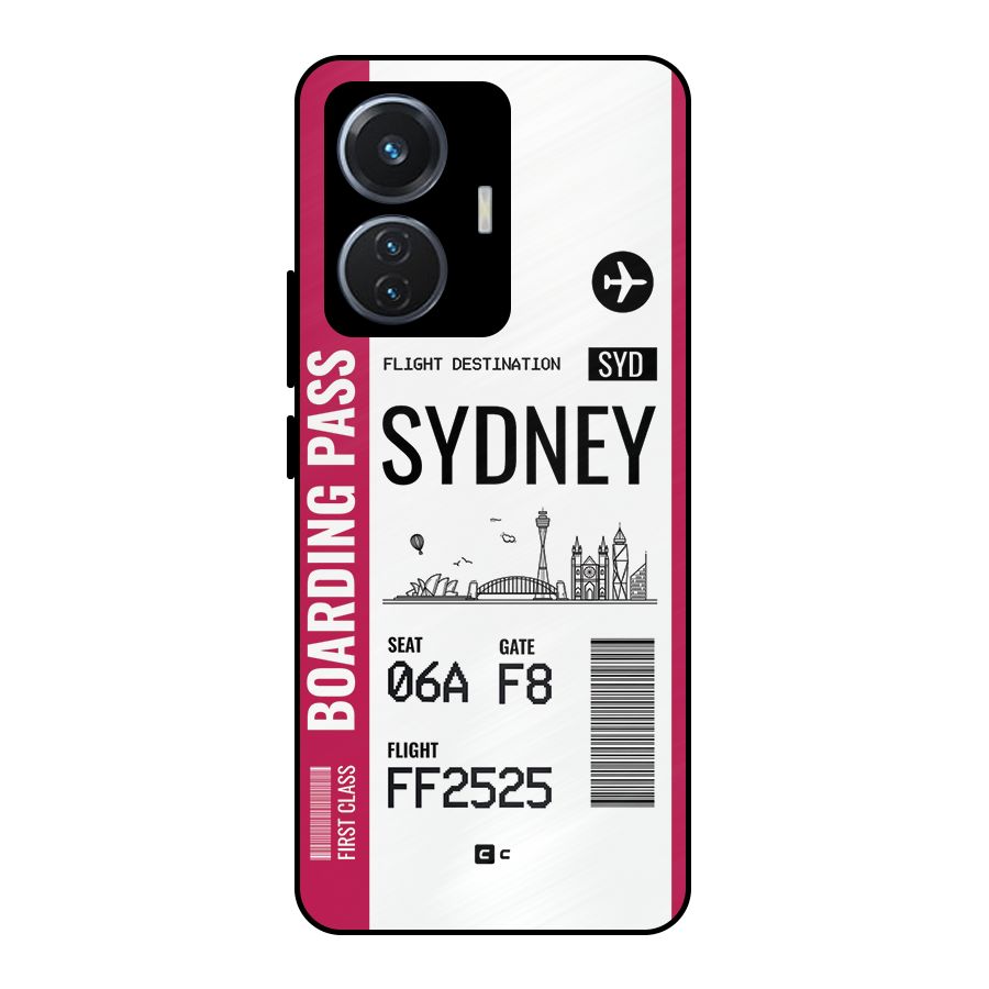 Sydney Boarding Pass Metal Back Case for iQOO Z6 44W