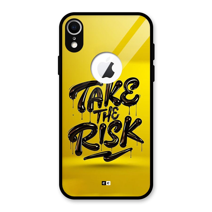 Take The Risk Glass Back Case for iPhone XR Logo Cut