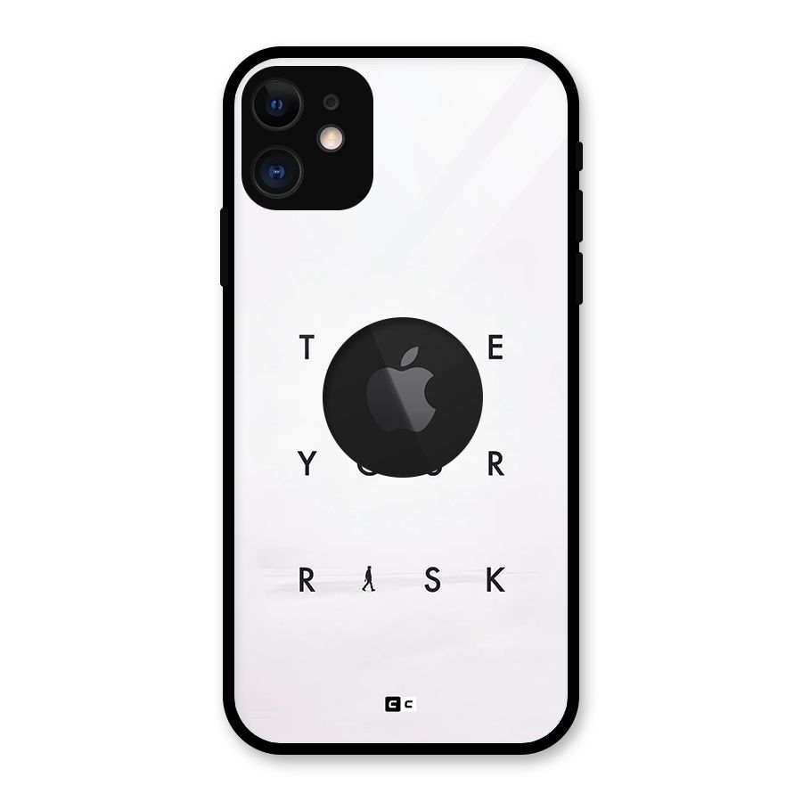 Take Your Risk Glass Back Case for iPhone 11 Logo Cut