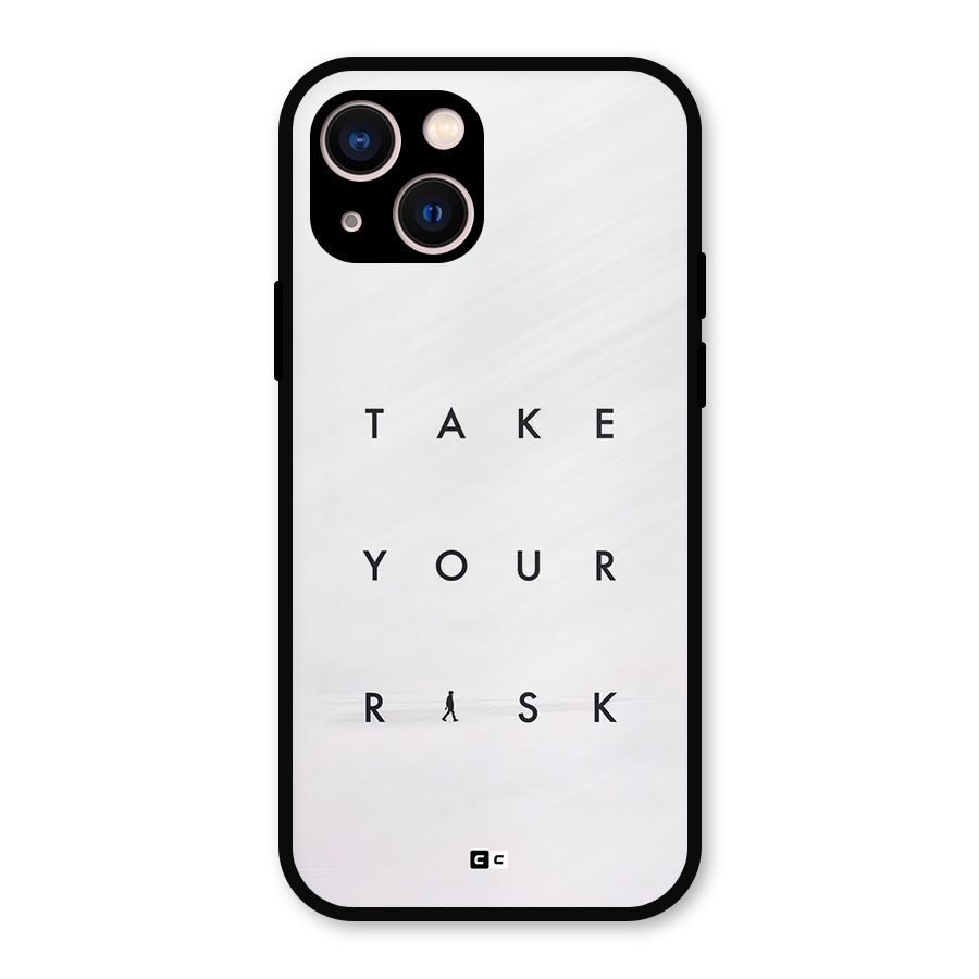 Take Your Risk Metal Back Case for iPhone 13