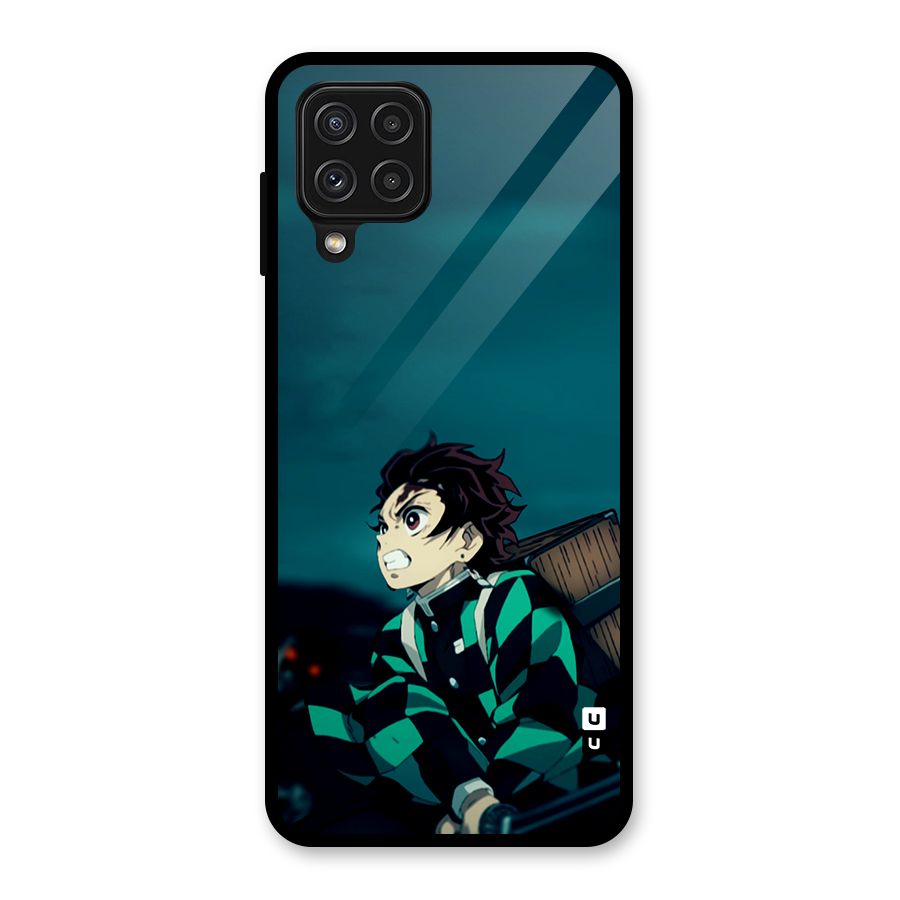Tanjiro demon slayer Glass Back Case for Galaxy A22 4G