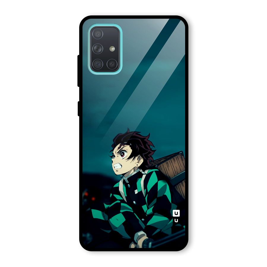 Tanjiro demon slayer Glass Back Case for Galaxy A71