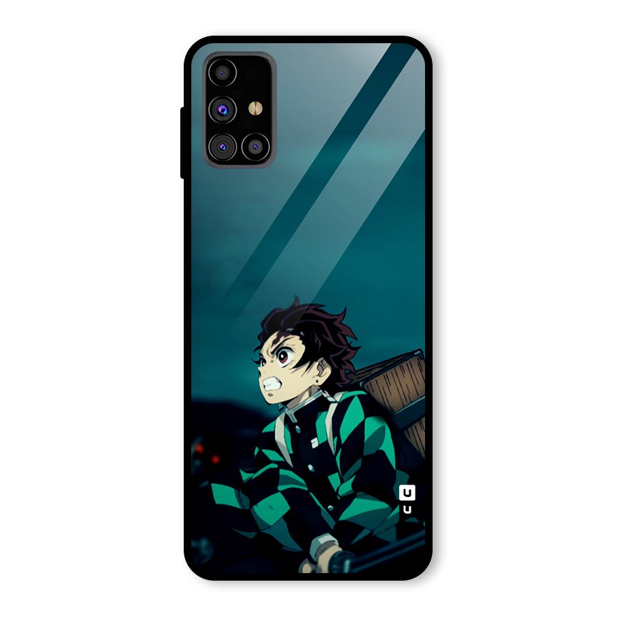Tanjiro demon slayer Glass Back Case for Galaxy M31s