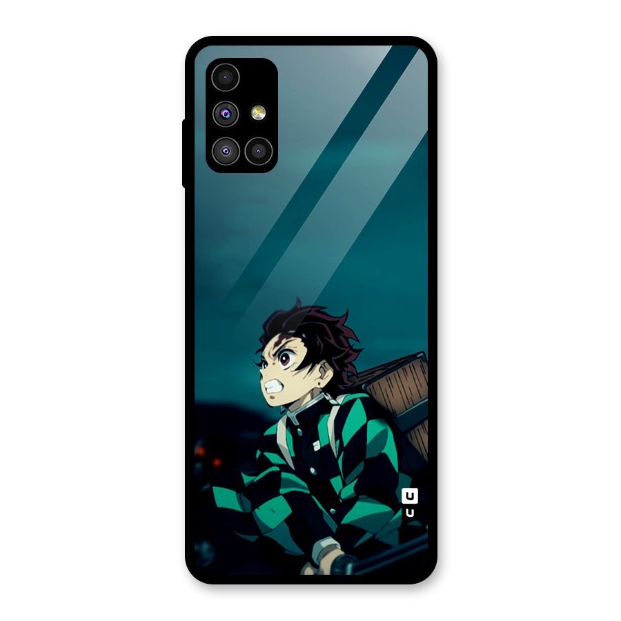 Tanjiro demon slayer Glass Back Case for Galaxy M51
