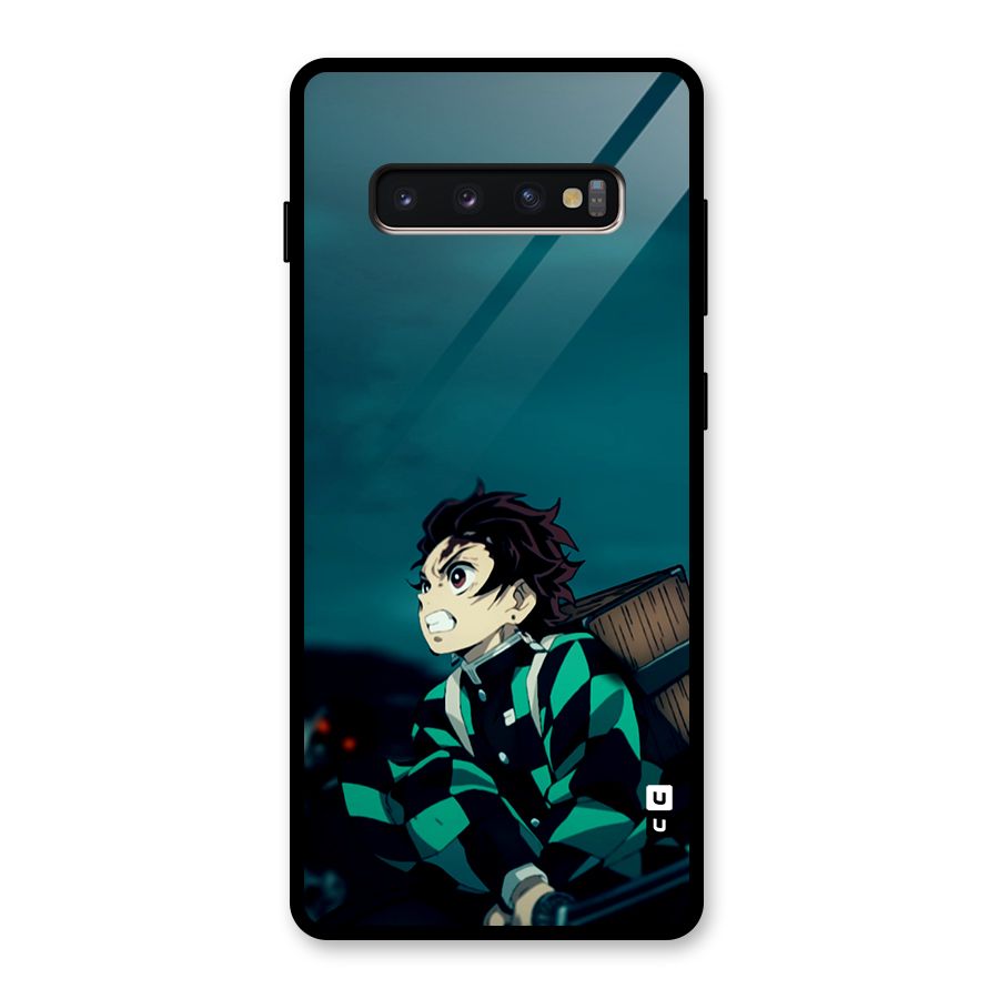 Tanjiro demon slayer Glass Back Case for Galaxy S10 Plus
