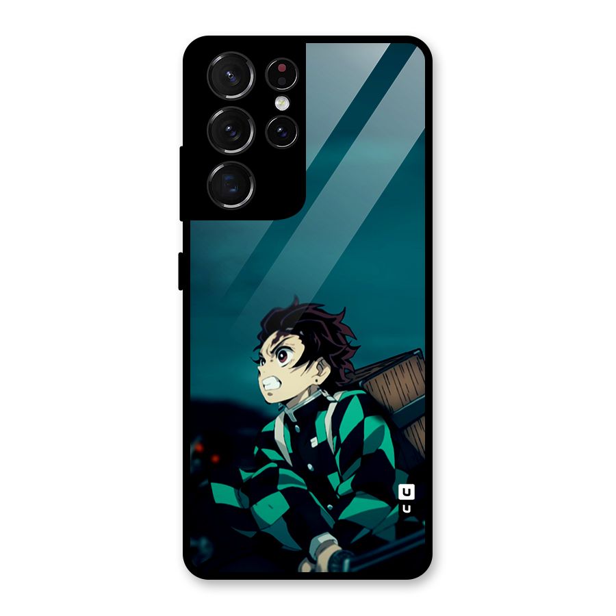 Tanjiro demon slayer Glass Back Case for Galaxy S21 Ultra 5G