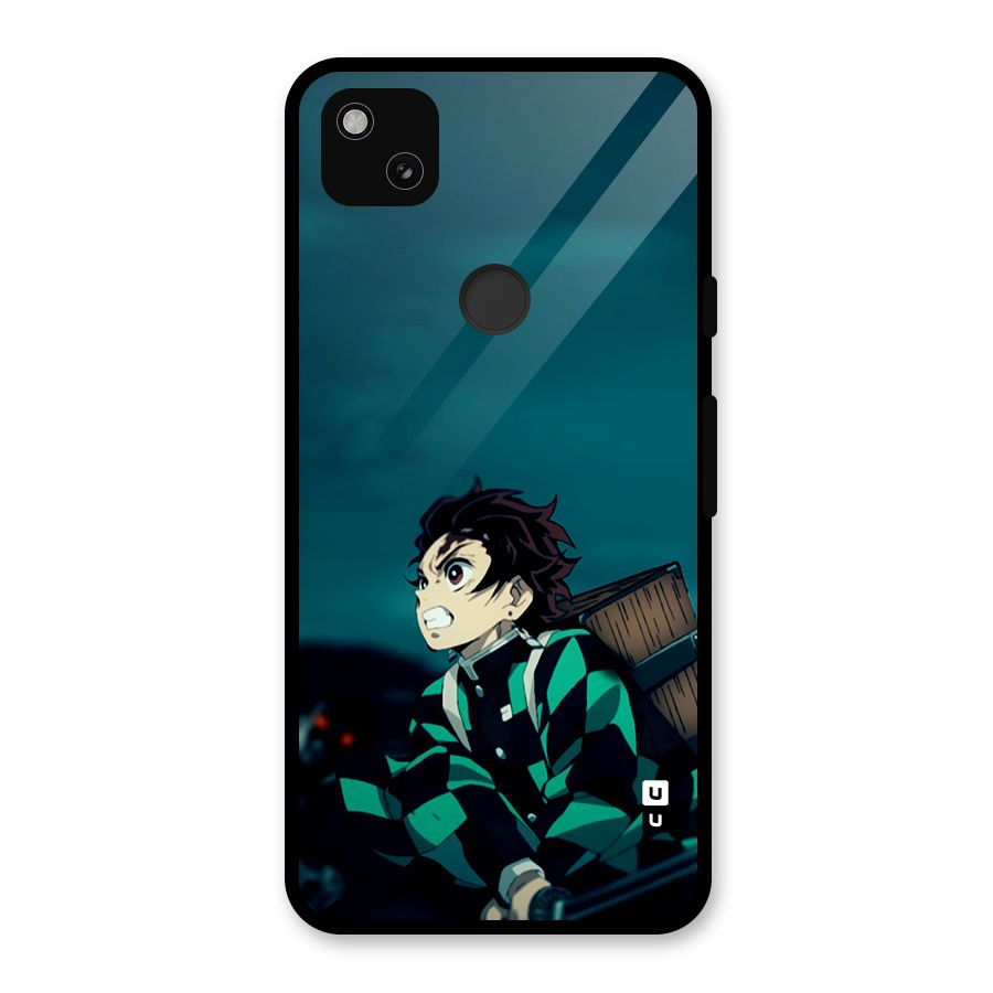 Tanjiro demon slayer Glass Back Case for Google Pixel 4a