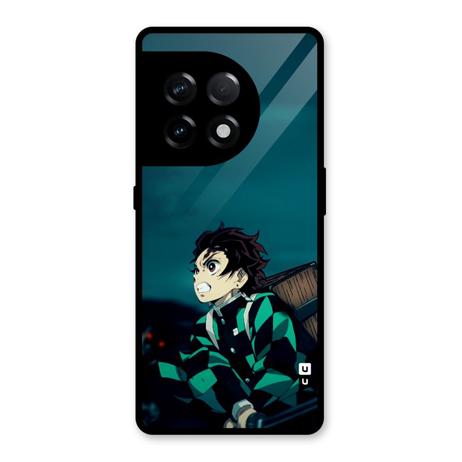 Tanjiro demon slayer Glass Back Case for OnePlus 11R