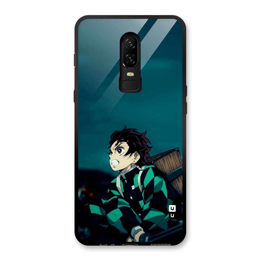Tanjiro demon slayer Glass Back Case for OnePlus 6