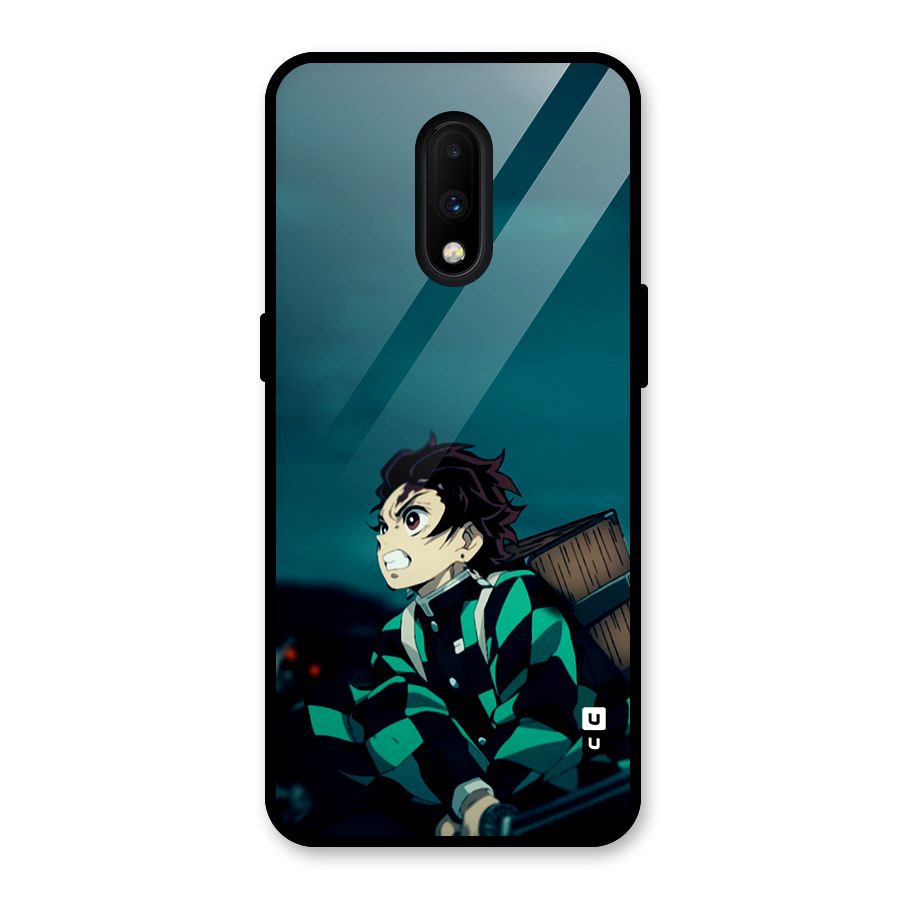 Tanjiro demon slayer Glass Back Case for OnePlus 7