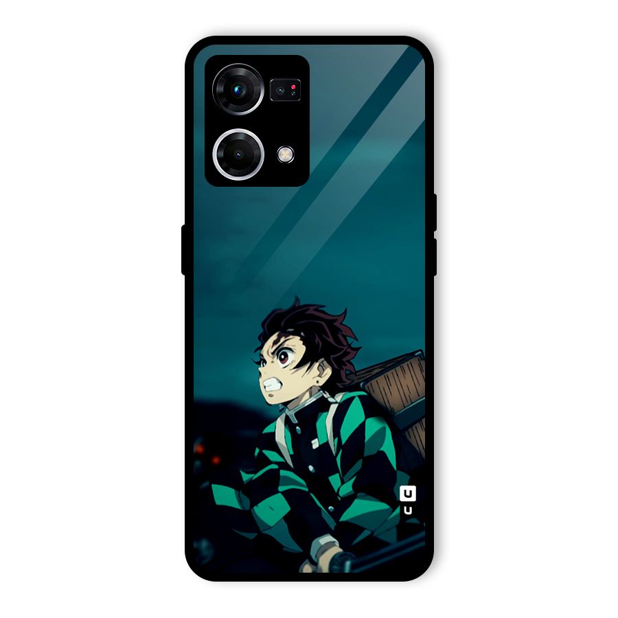 Tanjiro demon slayer Glass Back Case for Oppo F21s Pro 4G