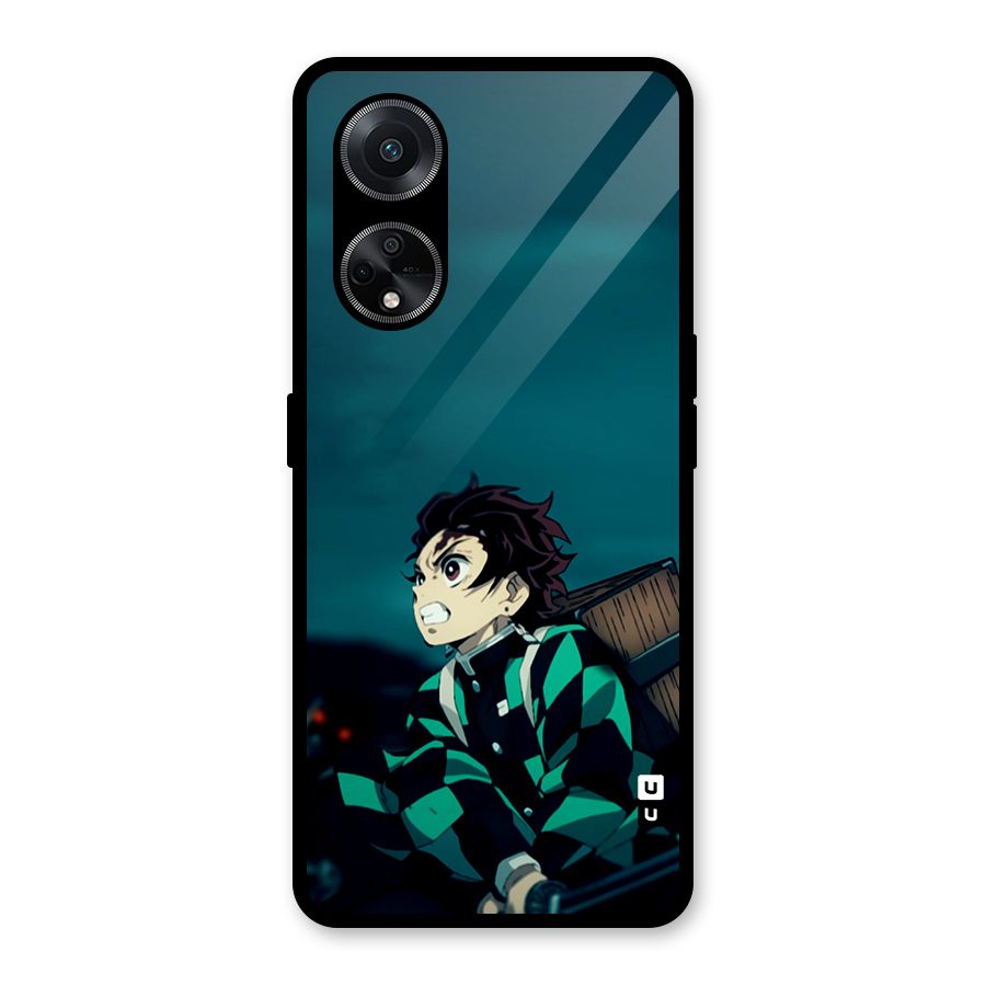 Tanjiro demon slayer Glass Back Case for Oppo F23