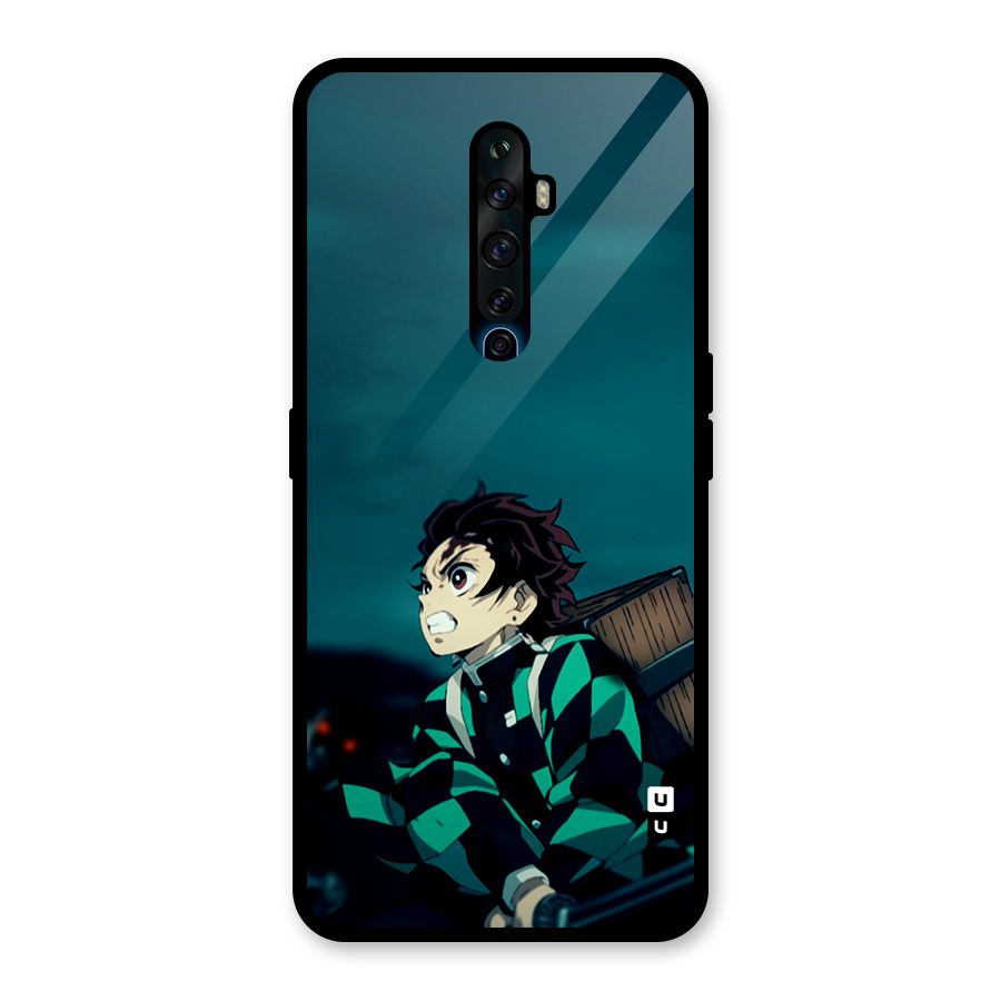 Tanjiro demon slayer Glass Back Case for Oppo Reno2 F