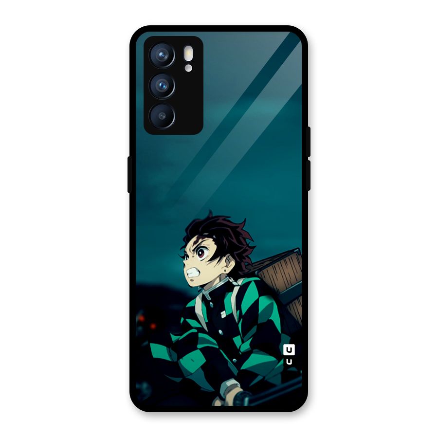 Tanjiro demon slayer Glass Back Case for Oppo Reno6 5G