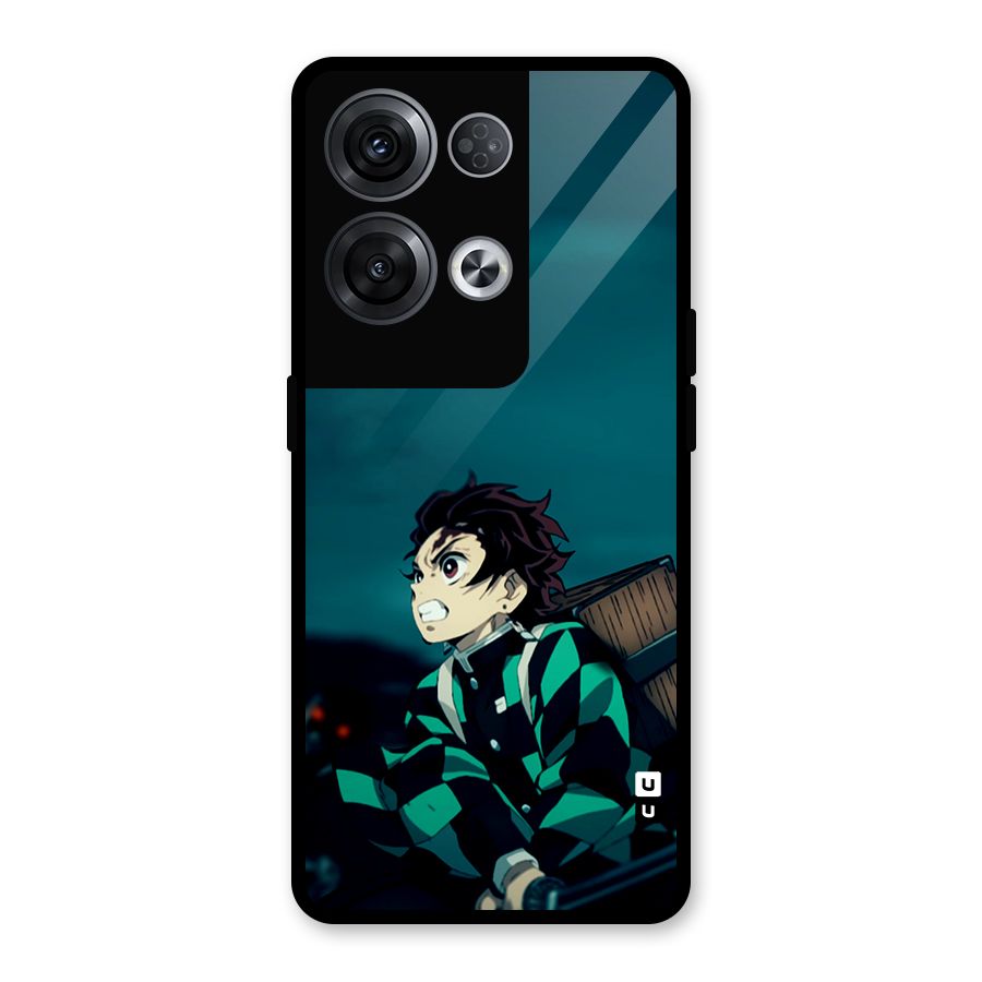 Tanjiro demon slayer Glass Back Case for Oppo Reno8 Pro 5G
