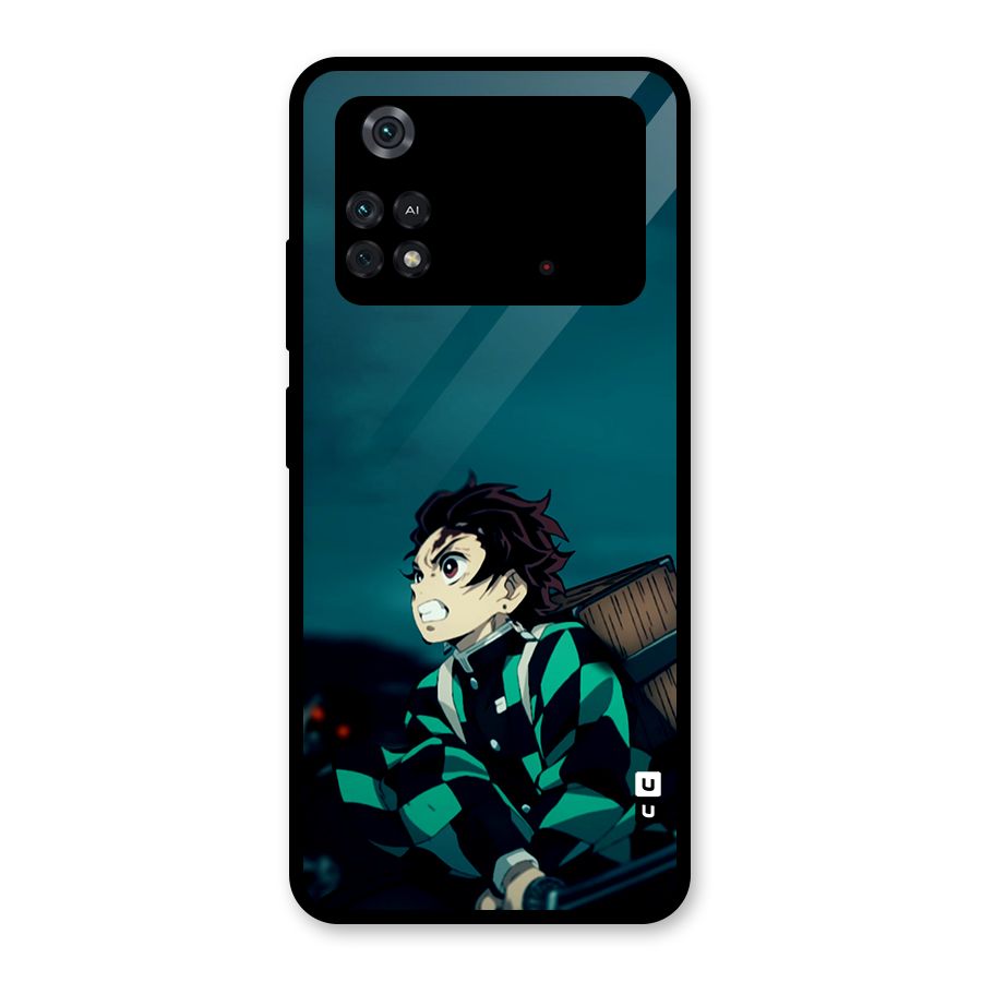 Tanjiro demon slayer Glass Back Case for Poco M4 Pro 4G