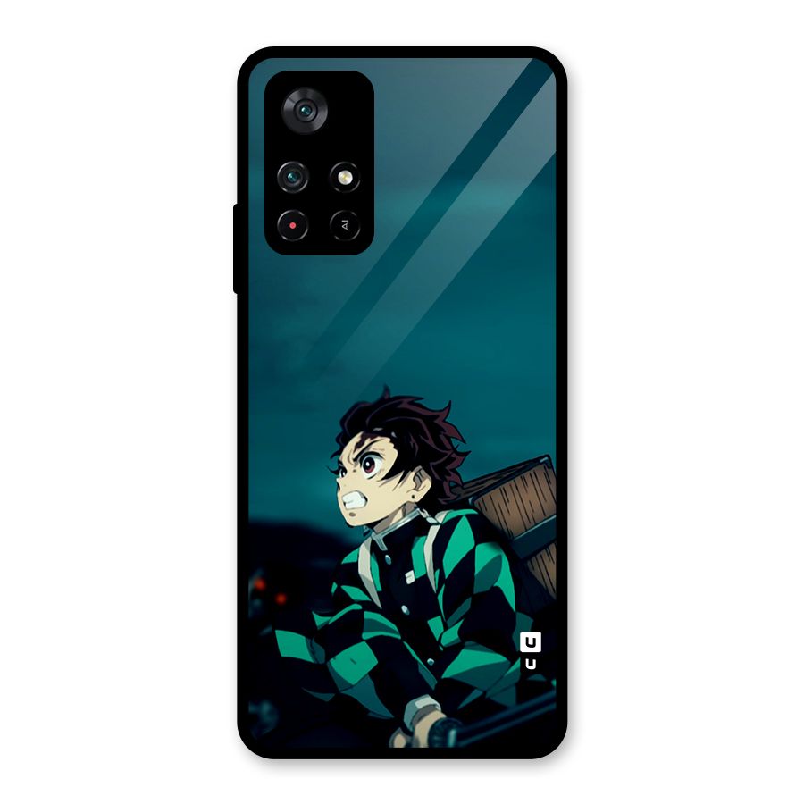 Tanjiro demon slayer Glass Back Case for Poco M4 Pro 5G