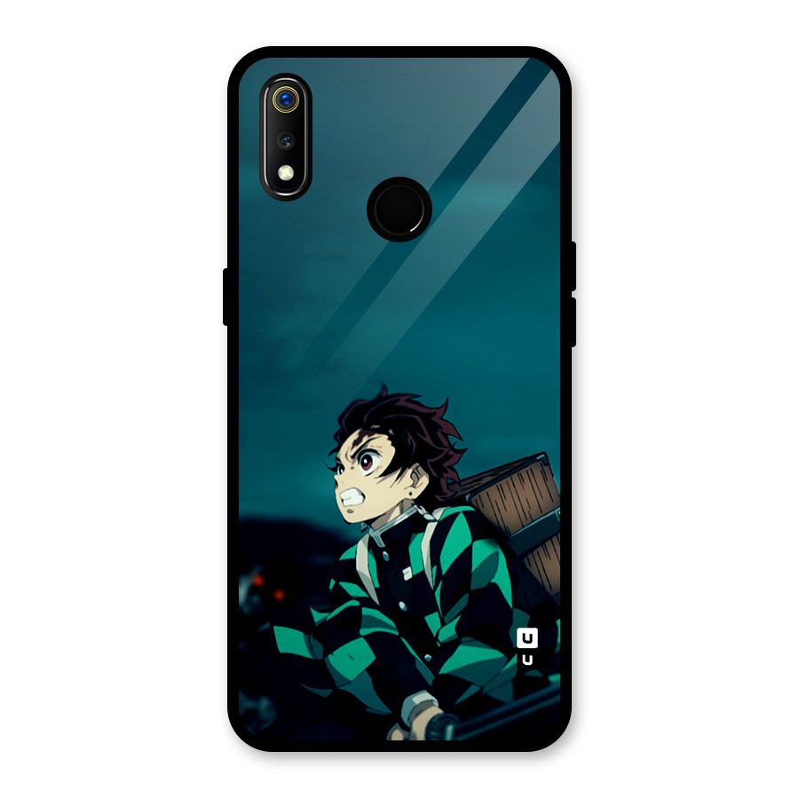 Tanjiro demon slayer Glass Back Case for Realme 3i