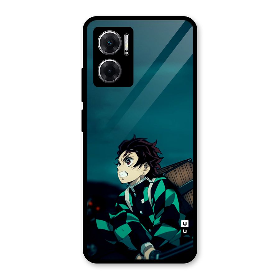 Tanjiro demon slayer Glass Back Case for Redmi 11 Prime 5G