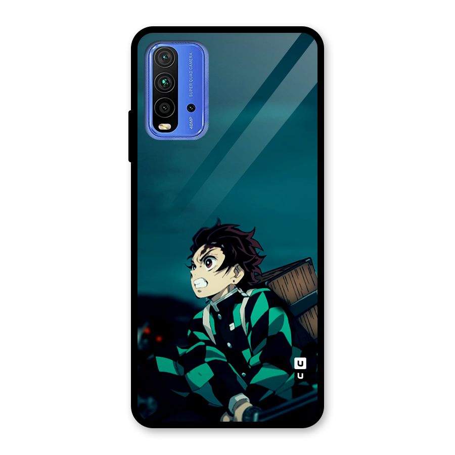 Tanjiro demon slayer Glass Back Case for Redmi 9 Power
