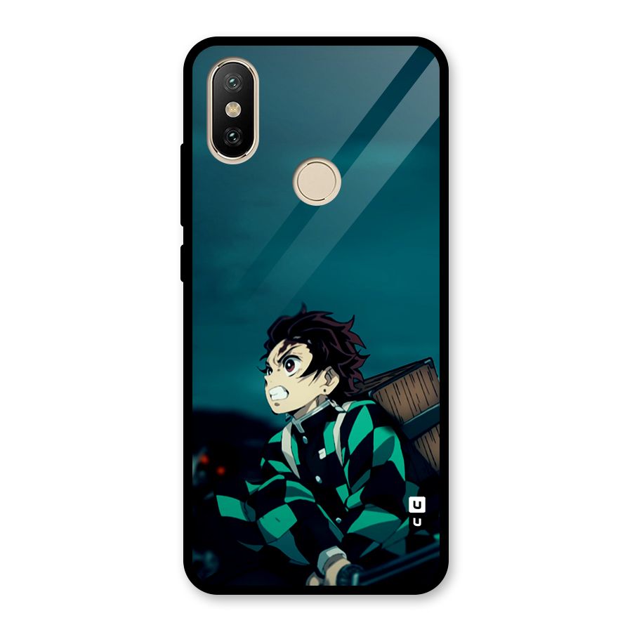 Tanjiro demon slayer Glass Back Case for Redmi A2