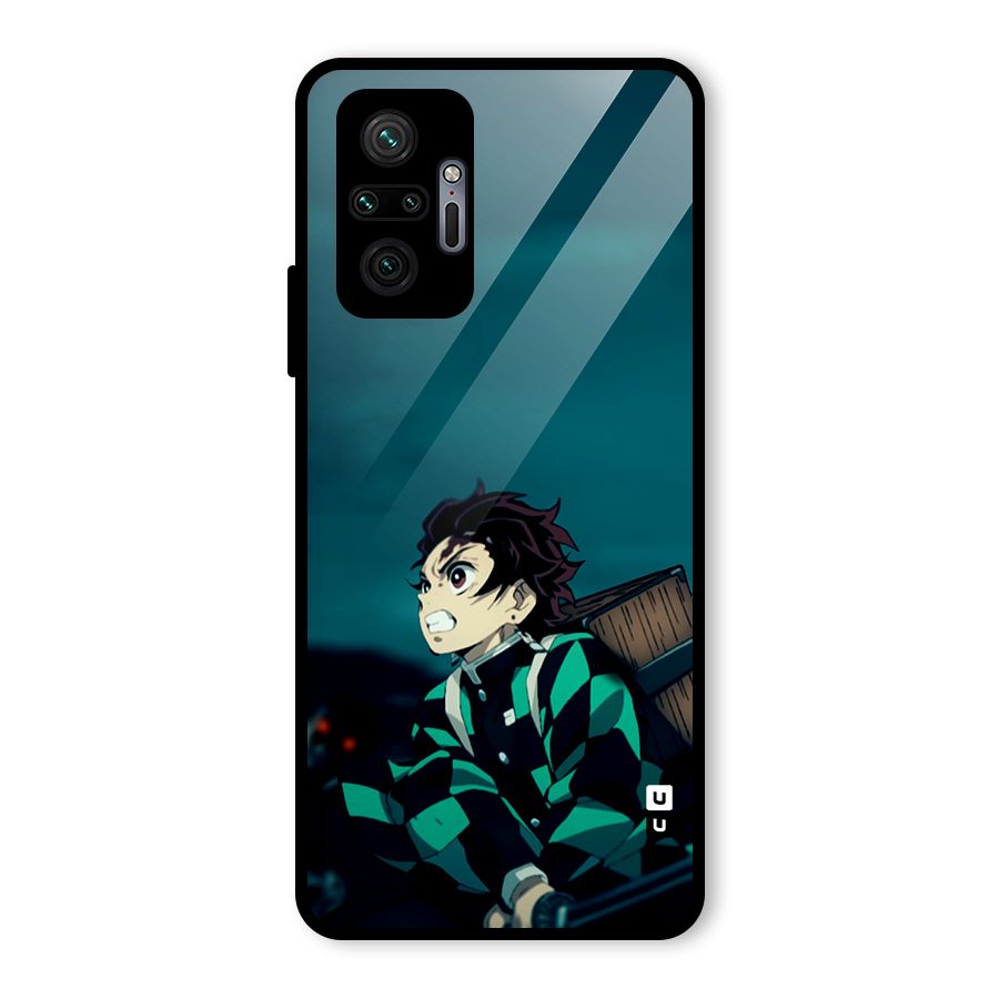 Tanjiro demon slayer Glass Back Case for Redmi Note 10 Pro