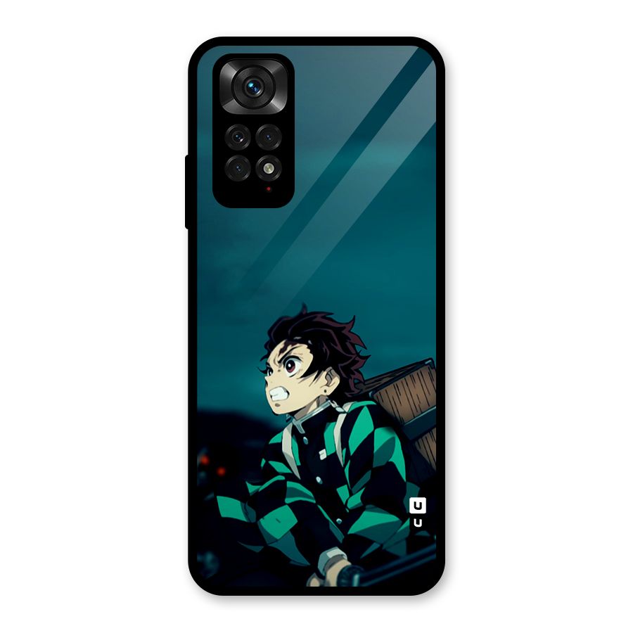 Tanjiro demon slayer Glass Back Case for Redmi Note 11S