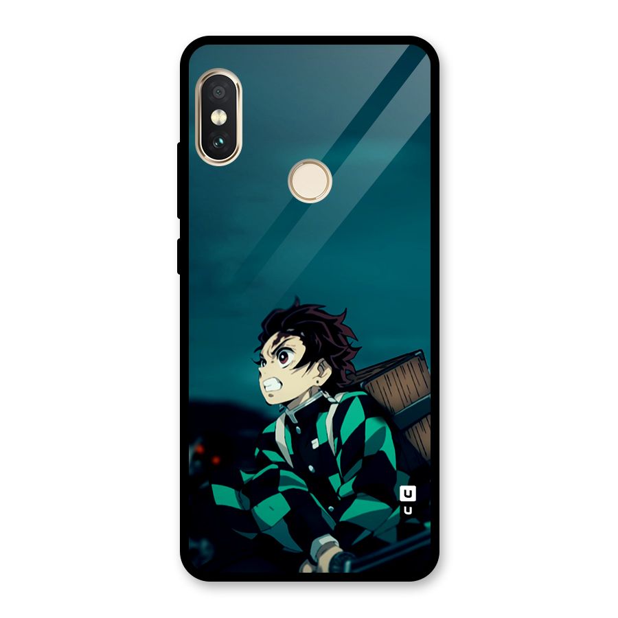Tanjiro demon slayer Glass Back Case for Redmi Note 5 Pro