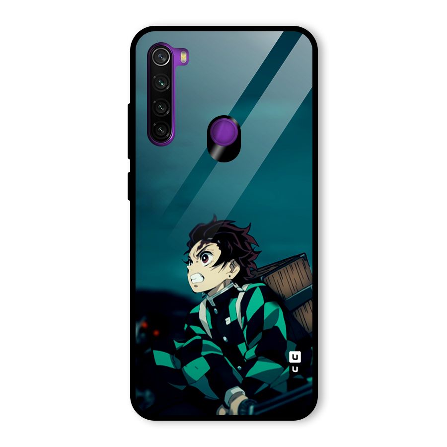 Tanjiro demon slayer Glass Back Case for Redmi Note 8