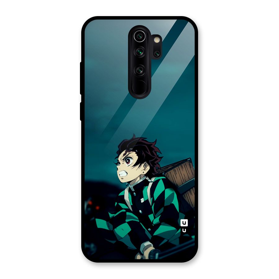 Tanjiro demon slayer Glass Back Case for Redmi Note 8 Pro