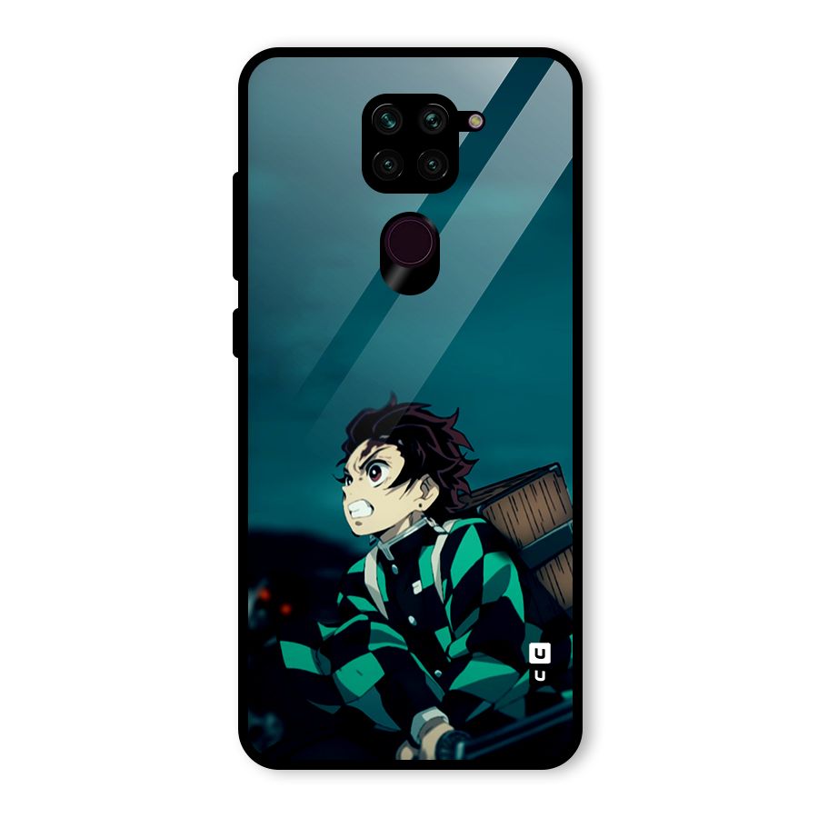 Tanjiro demon slayer Glass Back Case for Redmi Note 9