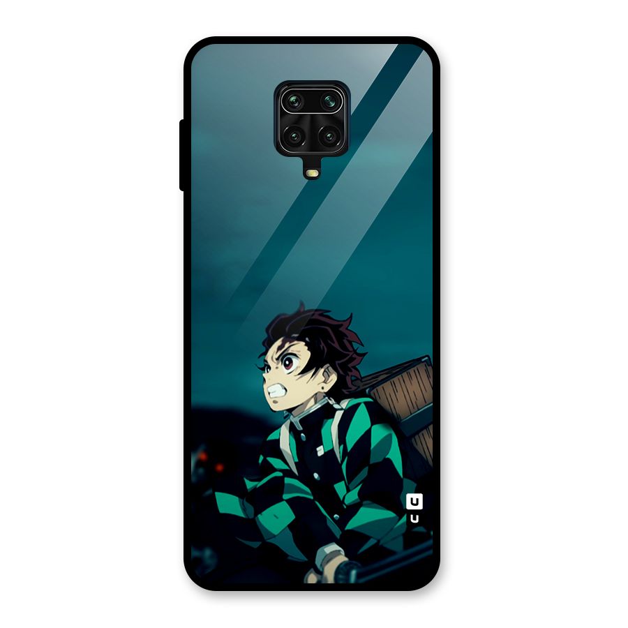 Tanjiro demon slayer Glass Back Case for Redmi Note 9 Pro