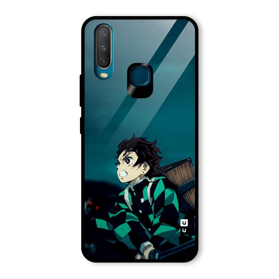 Tanjiro demon slayer Glass Back Case for Vivo U10