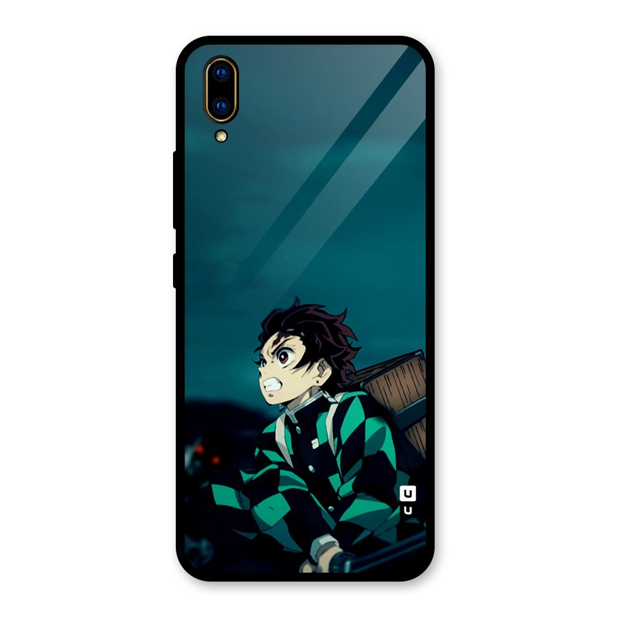 Tanjiro demon slayer Glass Back Case for Vivo V11 Pro