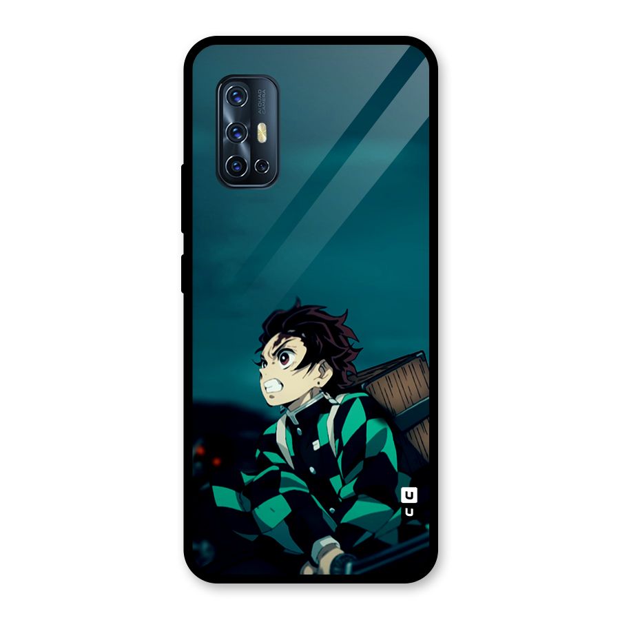 Tanjiro demon slayer Glass Back Case for Vivo V17