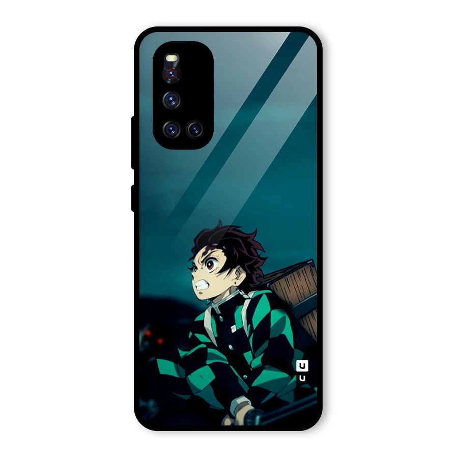 Tanjiro demon slayer Glass Back Case for Vivo V19