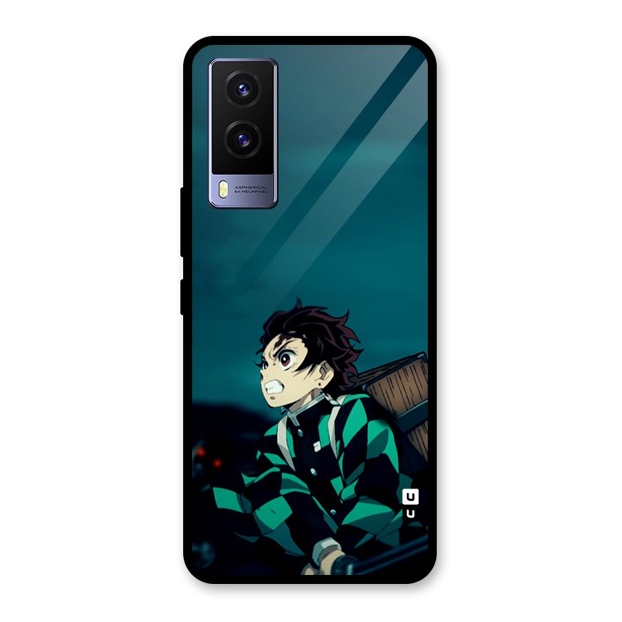 Tanjiro demon slayer Glass Back Case for Vivo V21e 5G