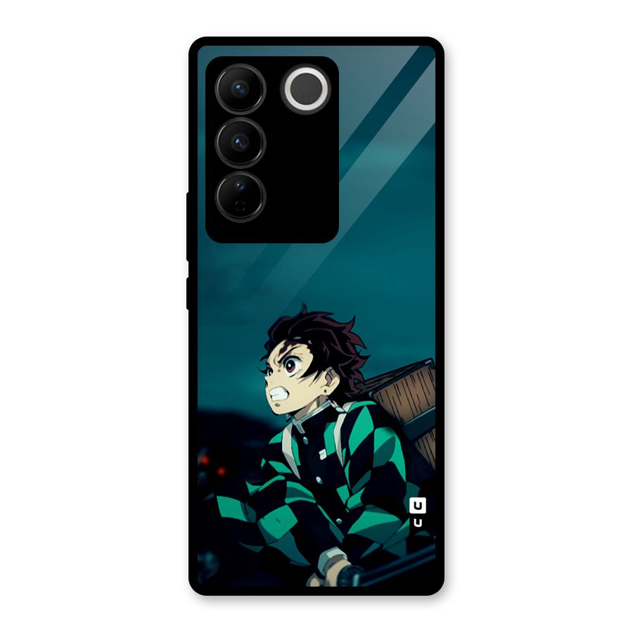 Tanjiro demon slayer Glass Back Case for Vivo V27