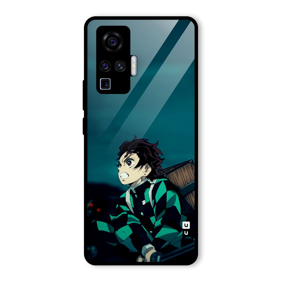 Tanjiro demon slayer Glass Back Case for Vivo X50 Pro