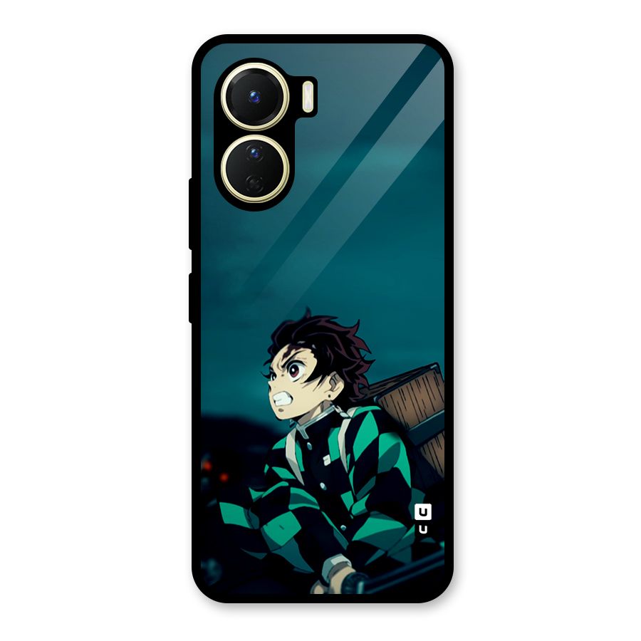 Tanjiro demon slayer Glass Back Case for Vivo Y16
