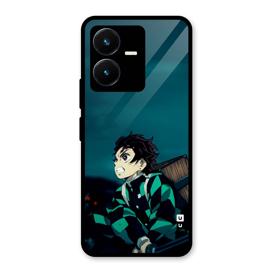 Tanjiro demon slayer Glass Back Case for Vivo Y22s