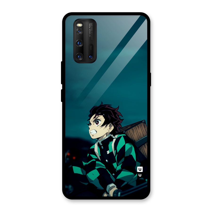 Tanjiro demon slayer Glass Back Case for Vivo iQOO 3