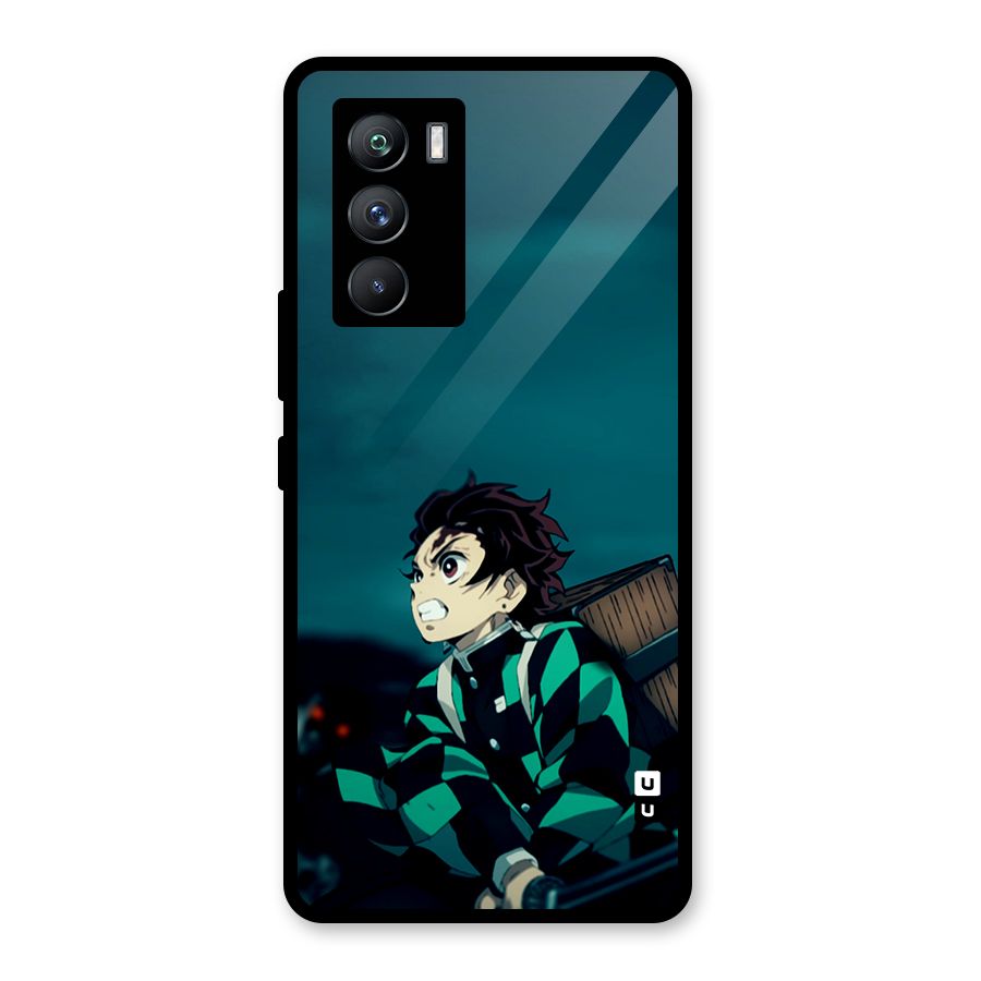Tanjiro demon slayer Glass Back Case for Vivo iQOO 9 SE