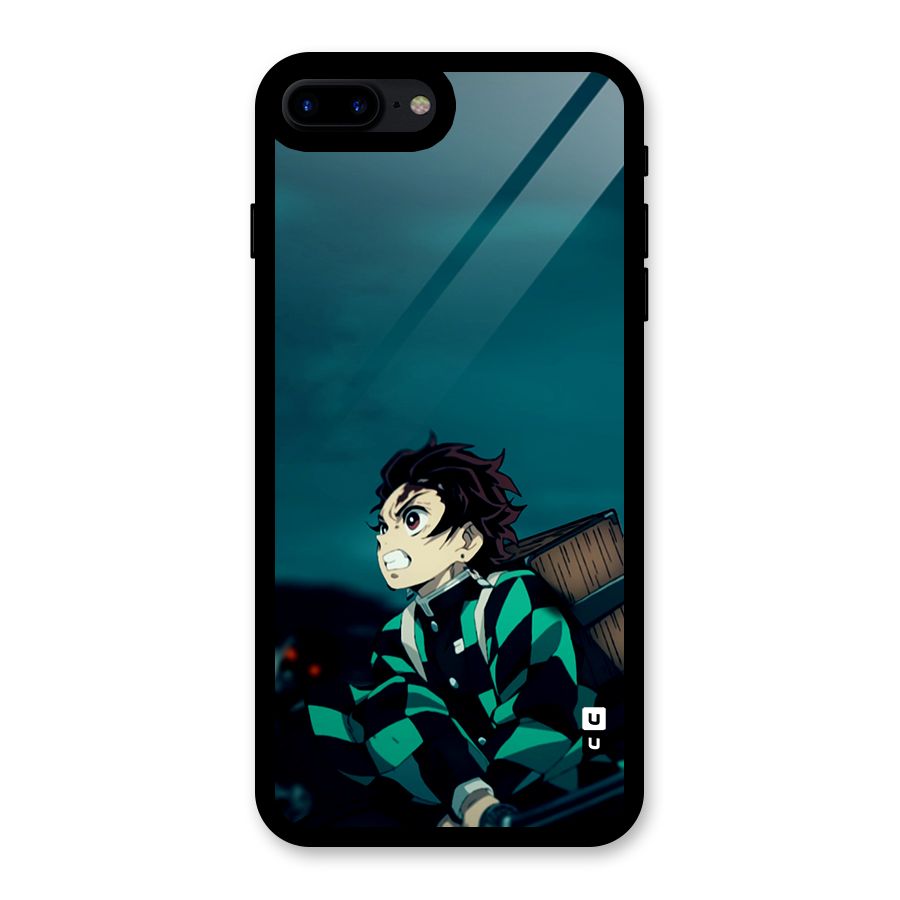 Tanjiro demon slayer Glass Back Case for iPhone 8 Plus