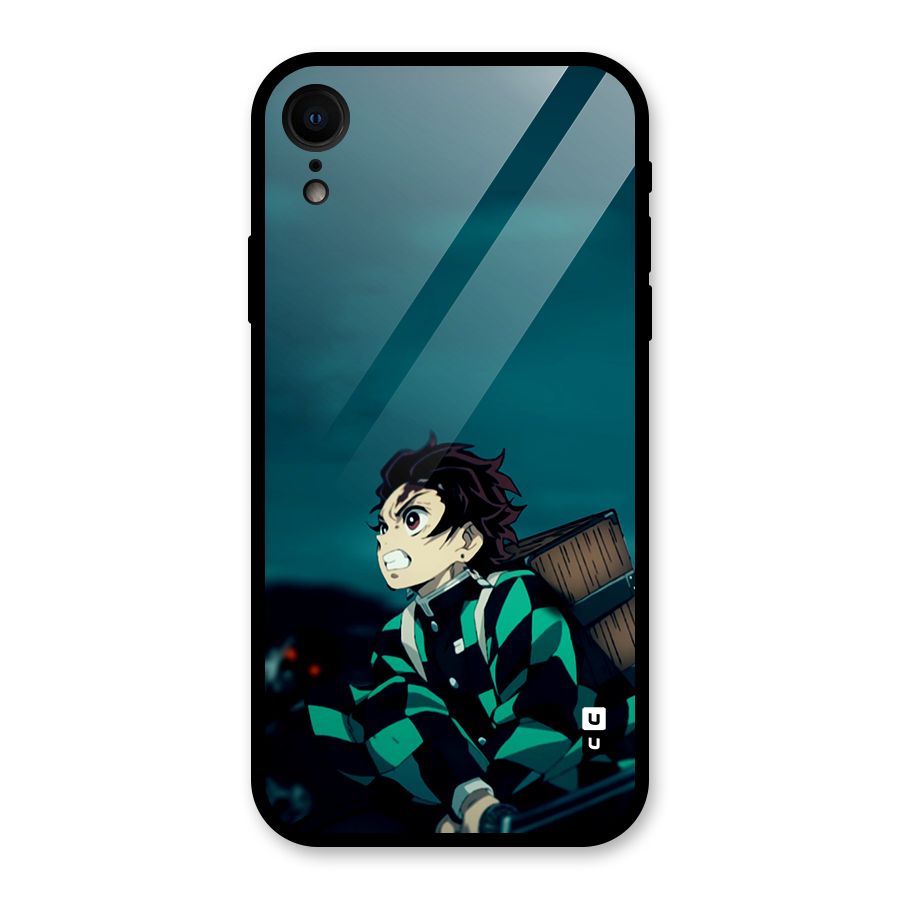 Tanjiro demon slayer Glass Back Case for iPhone XR