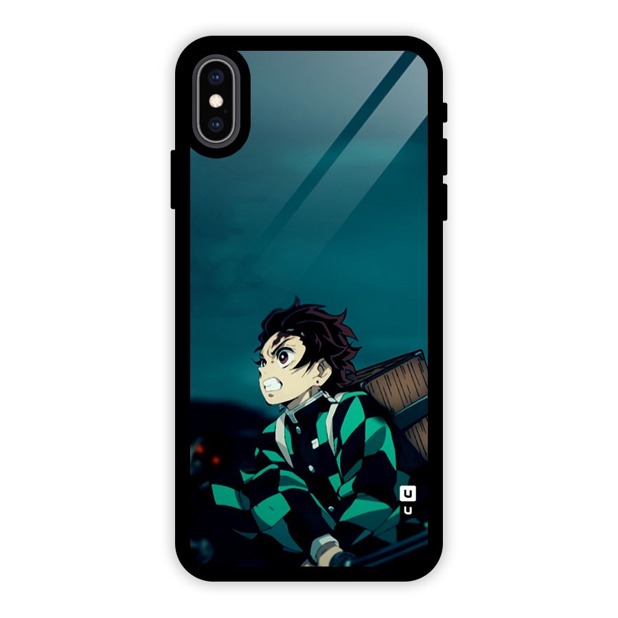Tanjiro demon slayer Glass Back Case for iPhone XS Max